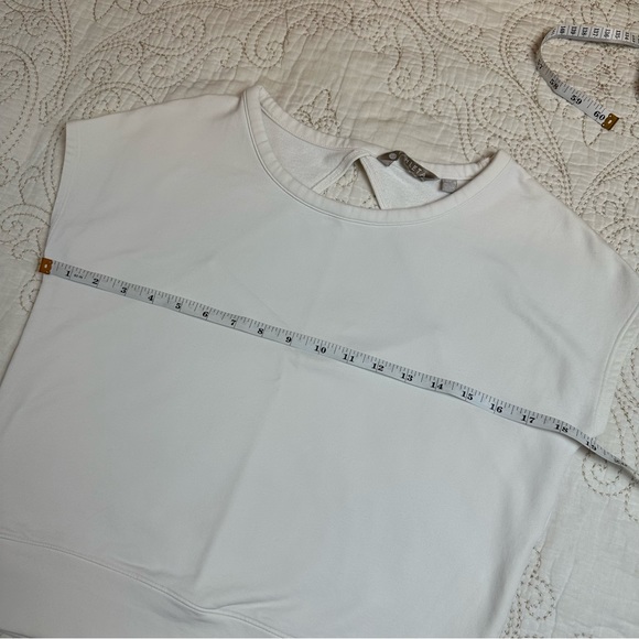 Athleta white cap sleeve sweatshirt top - Picture 3 of 6